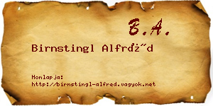 Birnstingl Alfréd névjegykártya